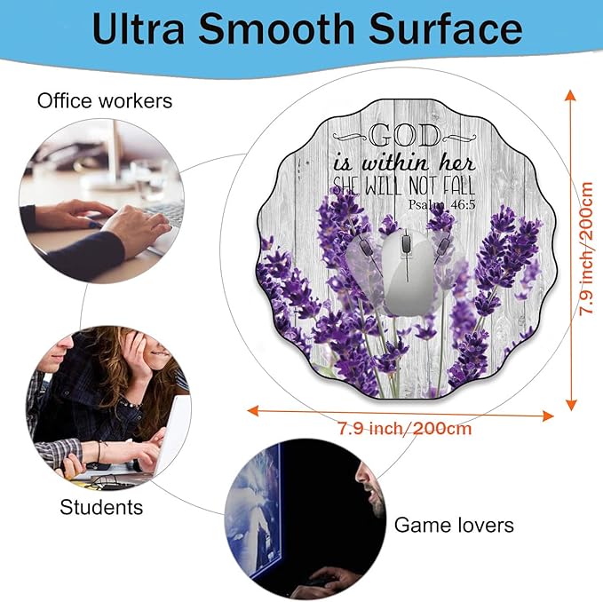 Pen Holder and Anti-Slip Mouse Pad Combination, Makeup Brush Storage Box, Tableware Storage Box, Suitable for Office and Home - Lavender Psalm 46:5