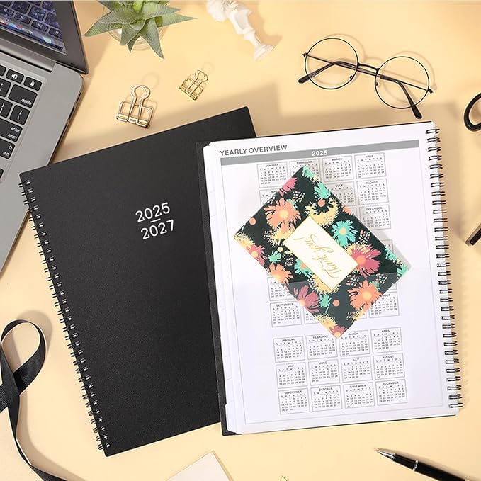 Monthly Planner 2025-2026 - 2025-2027 Monthly Planner, 24 Months, 9'' x 11'', JUL. 2025 - JUN. 2027 with Inner Pocket, Coated Tabs