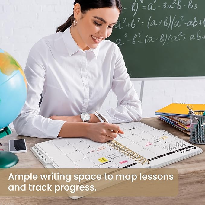 8.5" x 11" Academic Planner 2026-2027, Weekly & Monthly Calendar Planner Book, July 2026 – June 2027, Large Hardcover Organizer with Tabs, Perfect for Teachers, Students, Women & Men – A4, Beige
