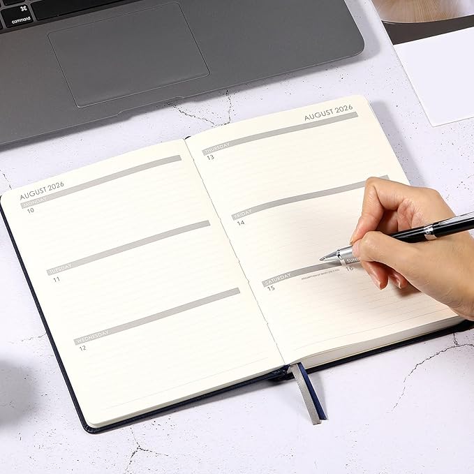 Planner 2026-2027, 2026 Planner(Jan 2026 - Dec 2026), Weekly and Monthly with Stickers, 5.7" X 8.2", 2026 Calendar Planner, Pen Holder, Inner Pocket, 44 Notes Pages - Blue