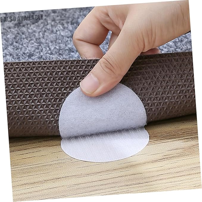 5 Sets Removable Adhesive Mounting Stickers of Non Slip Floor Mats Fixers for Secure Carpets for Home