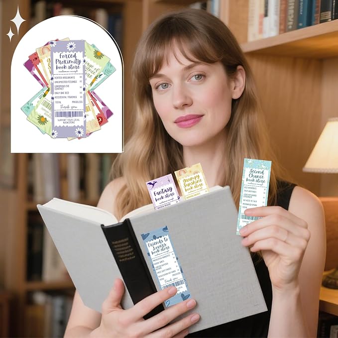 Wxiben Funny Ticket Bookmarks Gifts - 100 Pcs Colourful Book Club Paper Bookmarks Reading Tracker Book Marks Page Marker Clip Gift for Women Book Lovers Office Teachers Bookish Reading Accessory