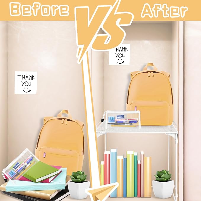 Demonwer 2 Pcs Locker Organizer Shelf Black and White Stackable Extra Locker Shelf Storage Cabinet Accessories for School Office Home Gym Supplies