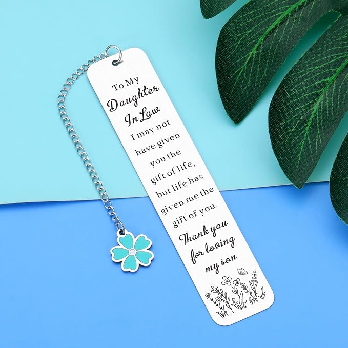Future Daughter in Law Gifts from Mother in Law Daughter in Law Mothers Day Birthday Gifts for Daughter-in-Law Anniversary Wedding Gift for Bride from Mother-in-Law Bookmark for Book Lover Christmas