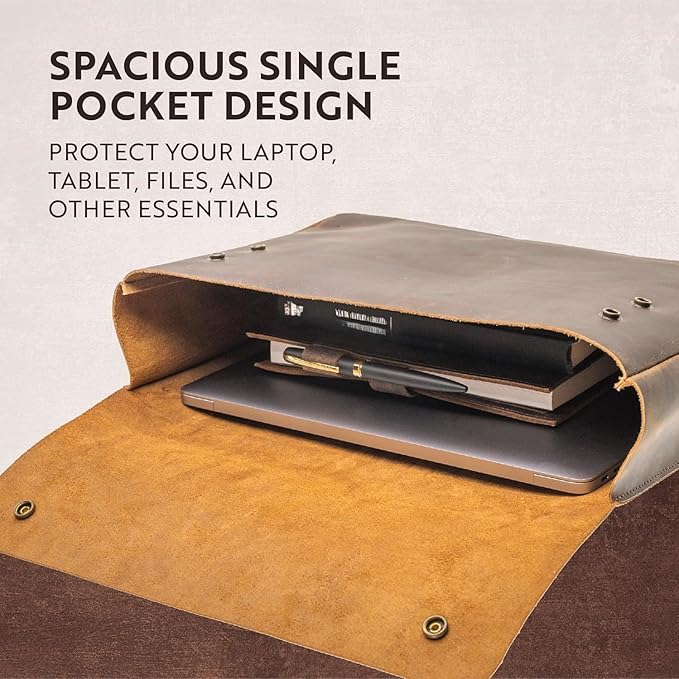 Leather File Folder Organizer Document Holder, File Case, A5 Binder, Envelope Portfolio, Portfolio,Spacious Leather Folio Laptop Sleeve Case for 13" 14" 15" Laptops,Macbook & Tablets