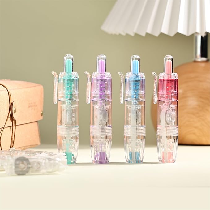 Refillable Correction Tape, 157 ft Total – 2 Pre-Filled Dispensers + 6 Snap-In Refills, School & Office Supplies, Pink & Blue