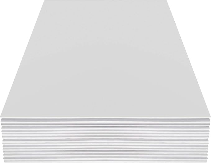 White Foam Board 16 x 20 – 10 Pack, 3/16" (5mm) Thick Foam Core Poster Board Sheets for Art, Crafts, Vision Board, School Projects, Presentations & Signs
