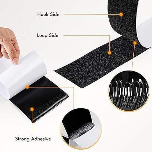 Hooked And Looped Tape Adhesive Tape 5meterLong 20mm Or 25mm Wide Back Fastening Double-Side For School Office Heavy Duty