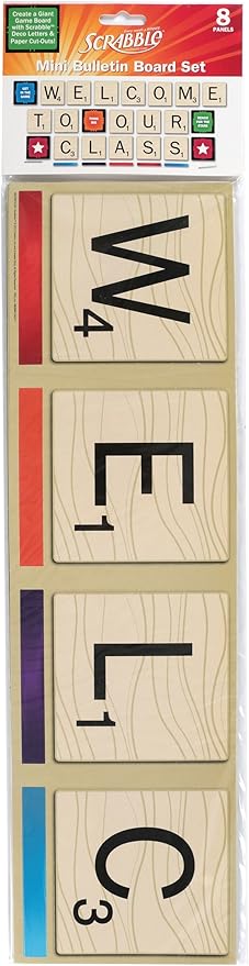 Eureka Teacher Supplies Back to School Scrabble Bulletin Board Set, 64 pcs