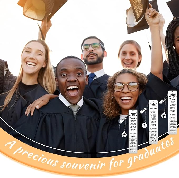 Ctosree 24 Pcs 2026 Christian Graduation Gifts Bulk Graduation Bookmarks Religious Catholic Gifts for Her Him Inspirational High Middle Medical School 5th 8th Grade Classroom Students Party Favors