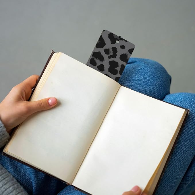 Leopard Print 5pcs Wood Bookmarks with Tassel for Planner Reading Book Lovers Accessory Readers Men Women 4.6 X 1.2 Inch