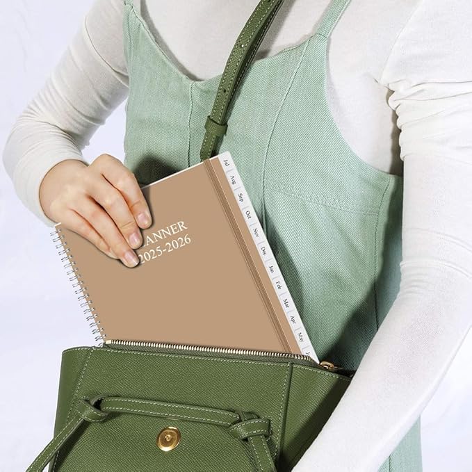 2025-2026 Planner - Planner 2025-2026 from July 2025 - June 2026, Monthly and Weekly Calender with 12 Tabs, 8.5" x 11", Brown