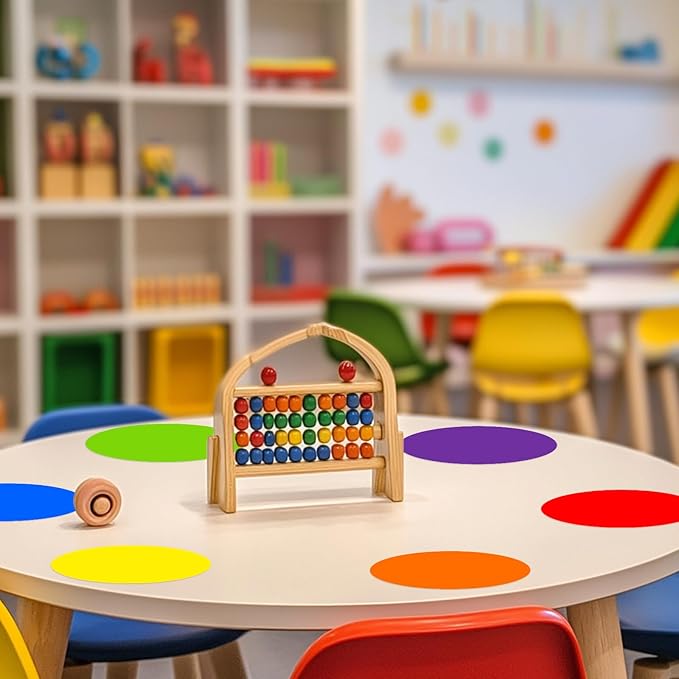 Ireer 12 Pcs 13 '' Dry Erase Dots for Classroom Table Classroom Decor Boho Colorful Stickers for Whiteboard Wall Decor Removable Dry Erase Circles for School Teacher Supplies(Classic,Rainbow Color)