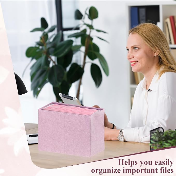 Letter Size Pink Hanging File Folders Hanging Document Folder Plastic Transparent Hanging File Folder for File Cabinets Document Filing (10, Pink)