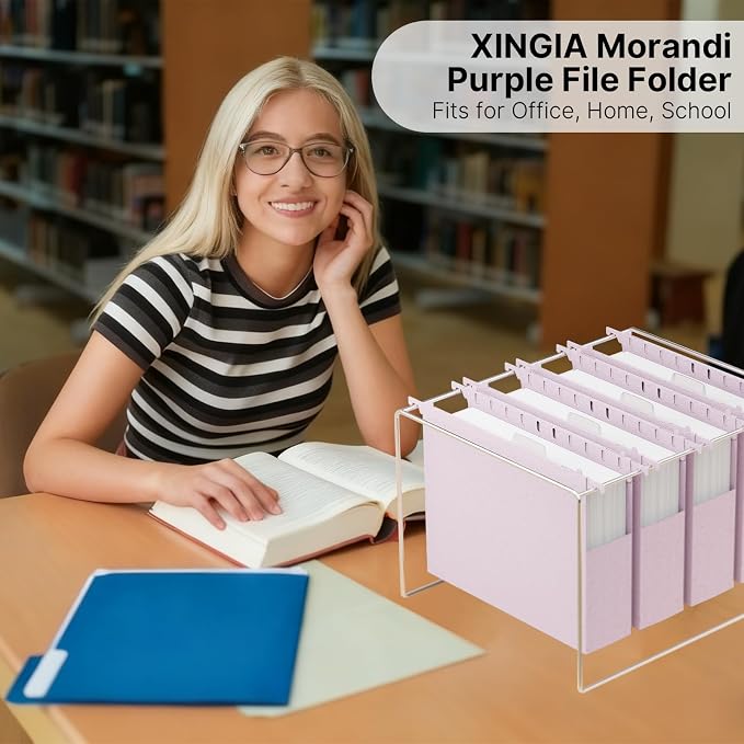 XINGIA Letter Size Hanging File Folders with Tabs,2'' Expansion,12 Pack Plastic Hanging Folders,Extra Capacity File Cabinet Folders,Hanging Organizers for Filing Cabinet, Bulky Files & Medical Charts