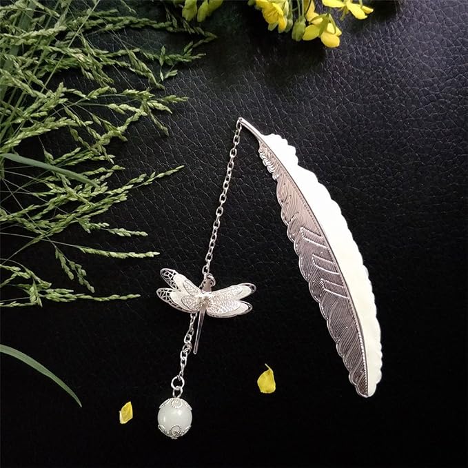 Luminous Bookmark, Retro Glow in The Dark Reading Bookmarks for Women Men Lovers,Book Markers with Pendant Holiday Gifts