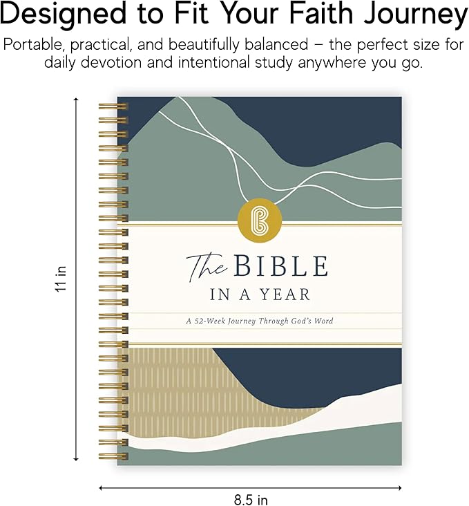 Official Spiral Bible® The Bible in a Year | 52 Week Guided Bible Study & Daily Reading Plan | Spiritual Companion & Journal for Adults & Teens | 8.5" x 11" Notebook | Mountains