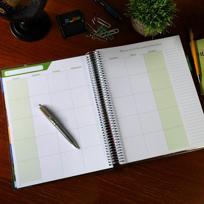 Elan Publishing Company DELUXE Undated Teacher Planner: 8.5x11 Includes 7 Periods, Page Tabs, Bookmark, Planning Stickers, Pocket Folder Daily Weekly Monthly Planner Yearly Agenda (Pink Marble)