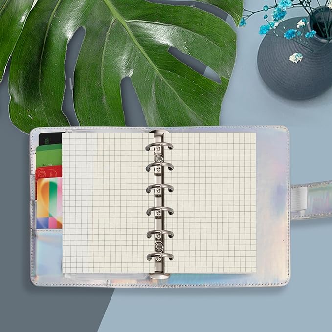 A7 Refill,Pocket Notebook Inserts, Grid 6 Hole Paper for Filofax, Square Matrix 100gsm Thicker Paper for Refillable 6 Rings Binder Agenda, 4.84 x 3.23'', Harphia