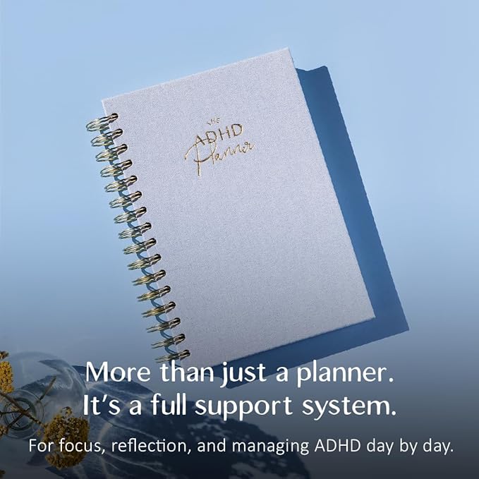 The ADHD Planner - Undated Daily Weekly Schedule Organizer Journal for Disorganized People - Habit Tracker Record Emotions & Mood - Academic Goals - Structure & Focus for Adults Brains (Spiral)