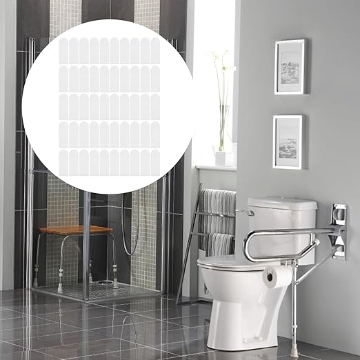 DOITOOL 50pcs Double-Sided Adhesive Tape Strips 4.7 X 1.7cm Waterproof No-Trace Sticky Mounting Tape for Hooks and Wall Fixing in Bathroom and Office