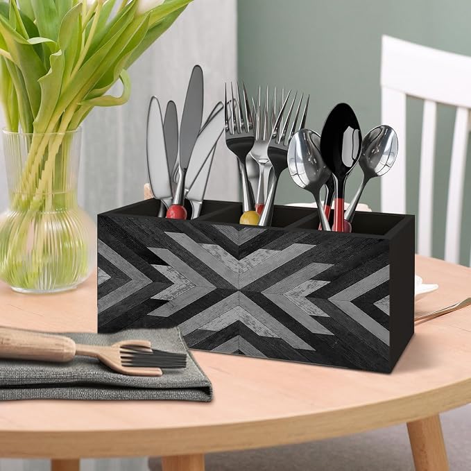 Western Pen Holder for Home Office Desk, Aztec Decor, Retro Boho Western Aztec Makeup Brush Toothbrush Holder Organizer for Bathroom Desk Accessories (Gray)