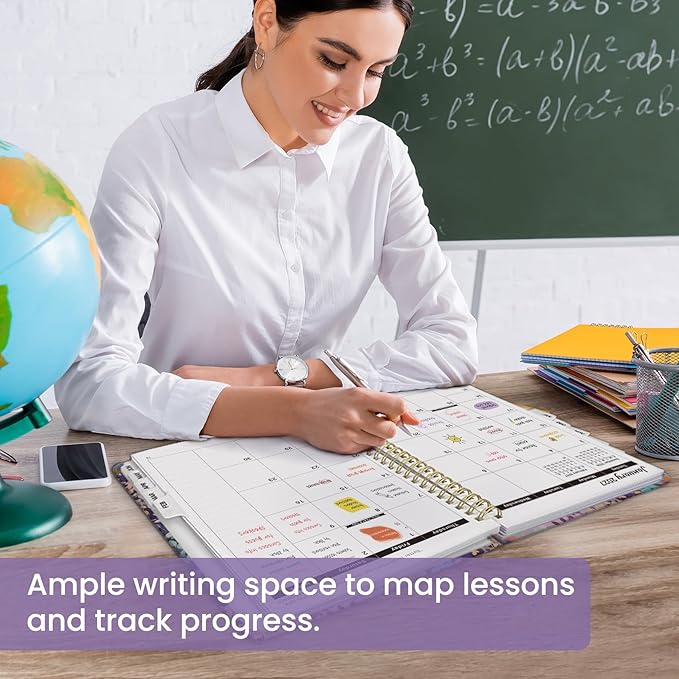 Academic Planner 2026-2027, Weekly and Monthly Calendar Book, July 2026 – June 2027, Hardcover Planner with Tabs, Perfect for Teachers, Students, Women & Men, A4 (8.5" x 11") - Lavendar Floral