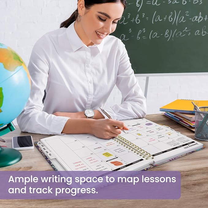 Academic Planner 2026-2027, Weekly and Monthly Calendar Book, July 2026 – June 2027, Hardcover Planner with Tabs, Perfect for Teachers, Students, Women & Men, A4 (8.5" x 11") - Lavendar Floral