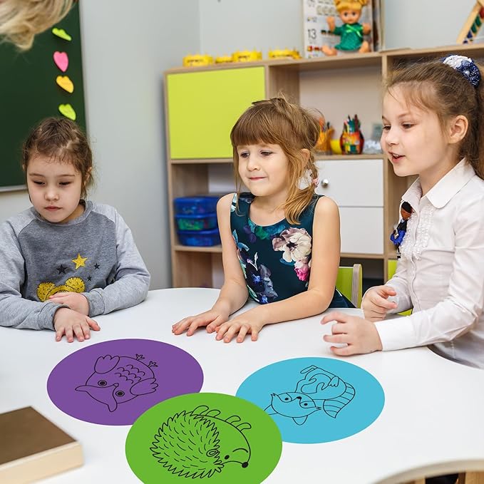JarThenaAMCS 12PCS 11'' Colorful Large Dry Erase Dots Circles Spots Decals Waterproof Removable Marker Stickers for Back to School Classroom Wall Whiteboard Teachers Teaching Students Supplies