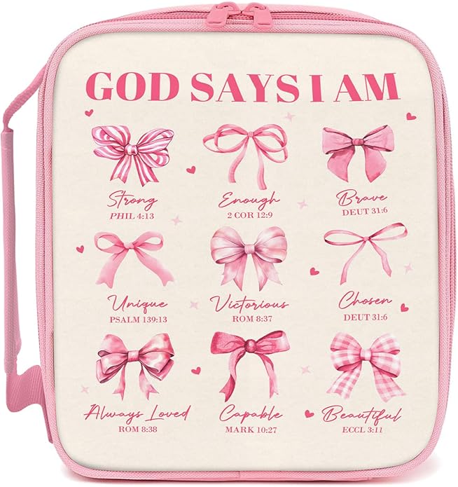 Bible Cover for Women, Bible Holder, Bible Cover With Handles, Bible Carrying Case, Bible Bags With Zipper and Pockets