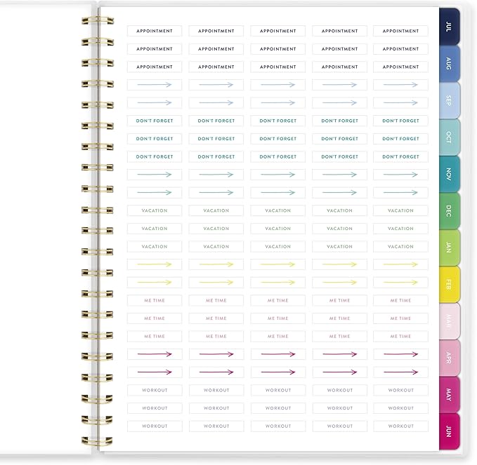 AT-A-GLANCE Planner 2026-2027 Weekly & Monthly Academic 12-Month July-June, 8-1/2" x 11", Front Cover Pocket, Simplified by Emily Ley, Oversized Plaid (EL51-901A)