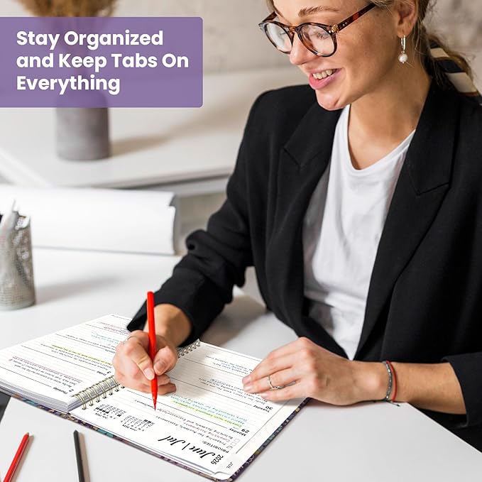 Planner 2026-2027, Monthly and Weekly Academic Planner July 2026 - June 2027, Hardcover Student Teacher Planning Agenda Calendar Book with Tabs, Perfect for Office School Supplies, A4 (8.5" x 11") - Lavendar Floral