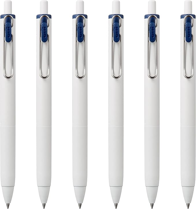 Uni-Ball one Retractable Gel Pens, Medium Point (0.7mm),Blue Black Ink, 6 Pens