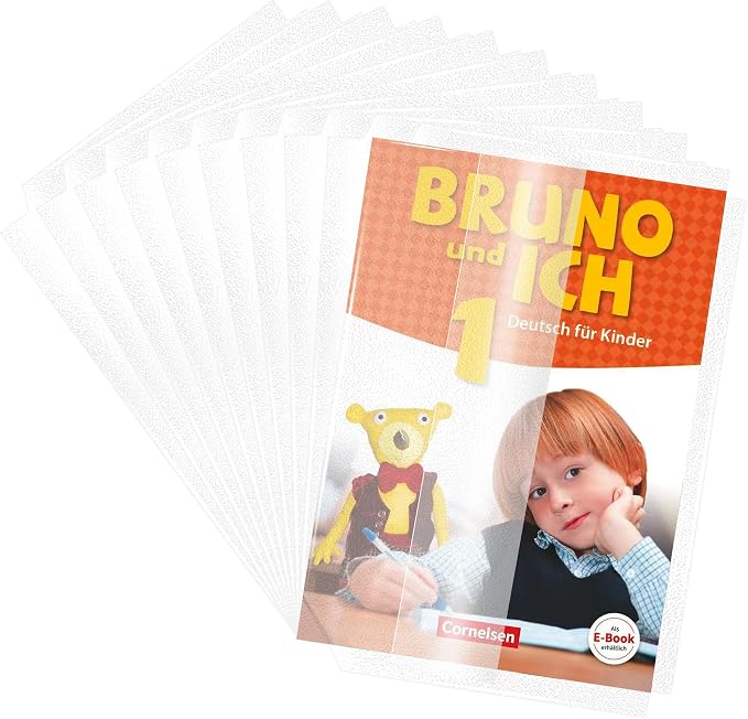 EULANT Pack of 10 Quality Clear Self Adhesive Book Covering Film with Diamond Pattern, Sticky Plastic Film Books Covers,16K Size for Books at 19.5x26cm …