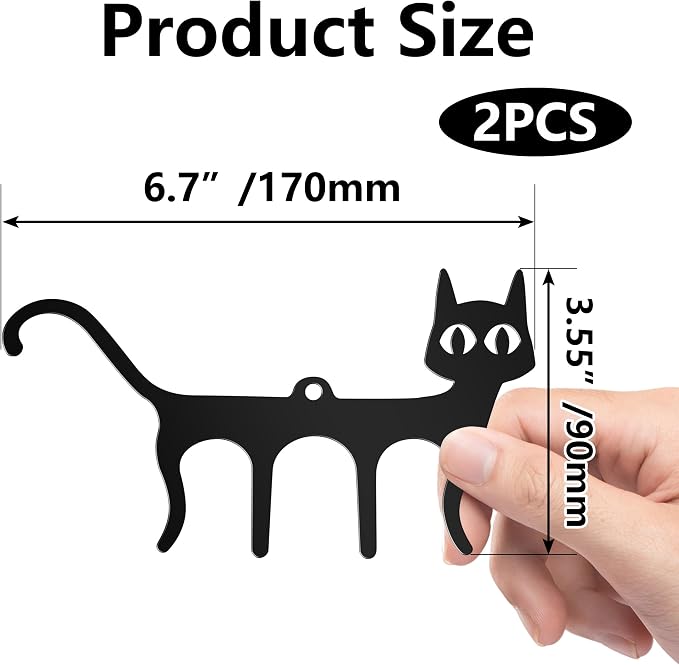 2 PCS Metal Music Book Clips Page Holders Cute Cat Shaped Bookmark for Piano Keyboard Reading Black