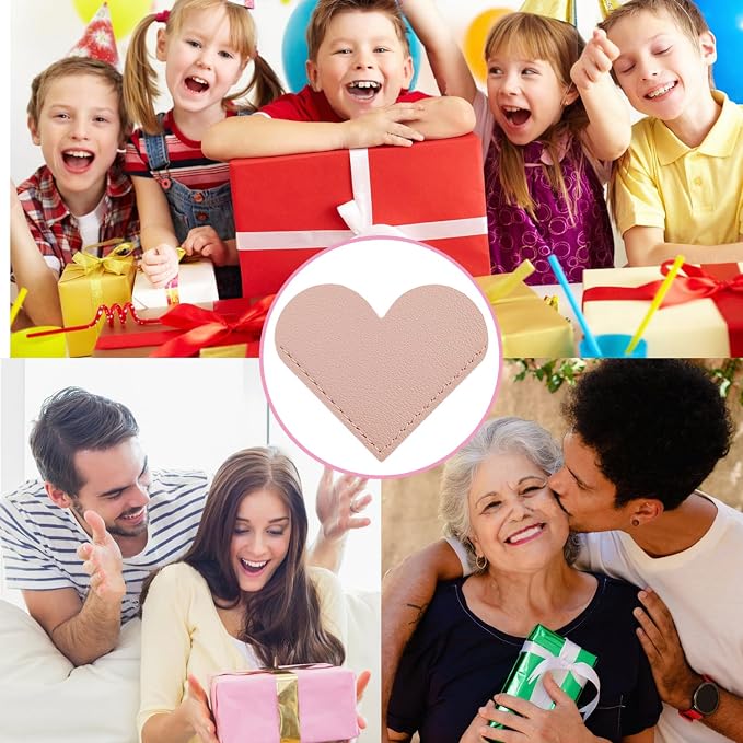Meiqils 8Pack Faux Leather Heart Bookmarks, Cute Corner Page Markers for Reading Women, Kids, Teachers, Students, Book Lovers, 8pcs in