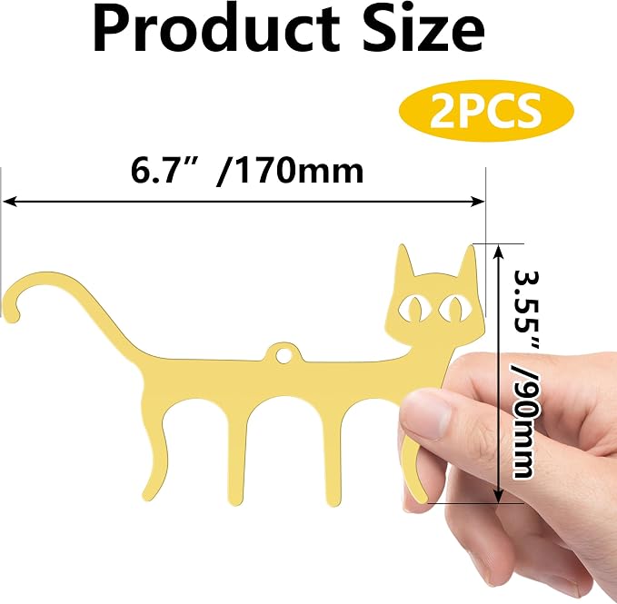2 PCS Metal Music Book Clips Page Holders Cute Cat Shaped Bookmark for Piano Keyboard Reading Golden