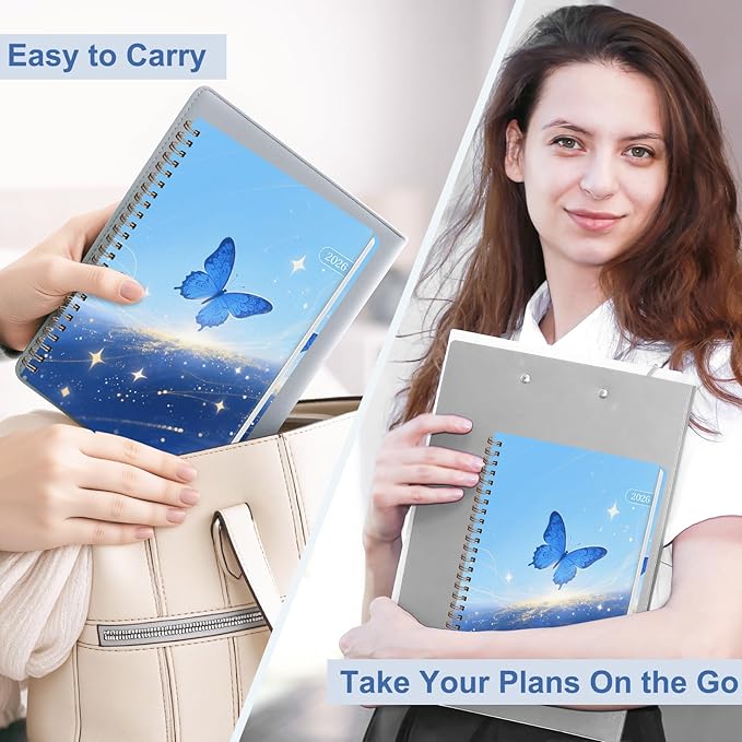 2026 Planner, Weekly and Monthly Academic Planner Calendar (JAN.2026 - DEC.2026), Planning Agenda Book, for Office Desk Accessories and School Supplies, A5(6.3" x 8.5") (Stellar Butterfly)
