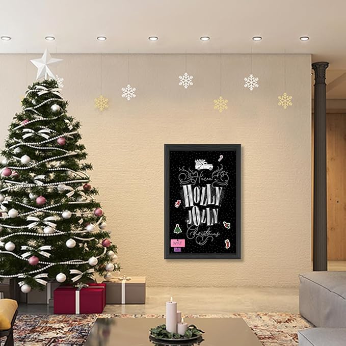TORASO Chalkboard, Wood Frame Magnetic Chalkboard Sign, Black Wood Framed Chalk Board for Wedding, Kitchen, Bar, Restaurant, Menu & Home Decor,Large Chalkboards, 23.6" x 35.4"(BK-6090)