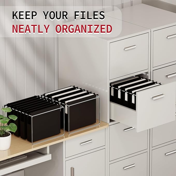 Uquelic Plastic Hanging File Folders Letter Size, 12 Pack Reinforced Heavy Duty Hang Folder with Movable Pastel Dividers, Adjustable Tabs, 2" File Organizer for Filing Cabinet, School, Office