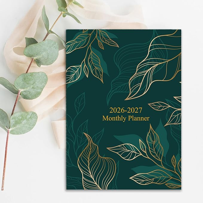 2026-2027 Monthly Planner - 15 Months Calendar from April 2026 - June 2027, Monthly Planner 2026-2027 Easy to Organize Your Daily Life, 7" x 10", Gold Leaf