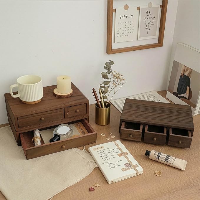 Wooden Desktop Holder with Spacious Compartments Storage Box Perfect for Documents and Craft Supplies Wooden Offices Planner