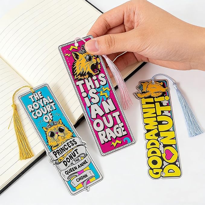 3Pcs Dungeon Crawler Carl Princess Donut Bookmarks, Funny Cat Page Markers, Gifts for DCC Fans & Book Lovers (3PCS-Cat)