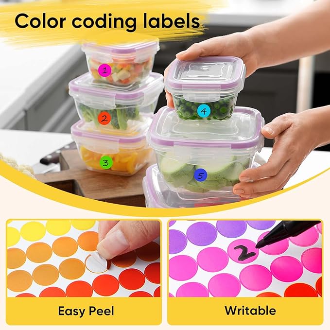 3000 PCS 1/2 Inch Colored Dot Stickers Round Color Coding Labels Circle Dots Labels Price Stickers Polka Circle Dots Sticker Label Sticker for Office, Classroom, Papers Etc