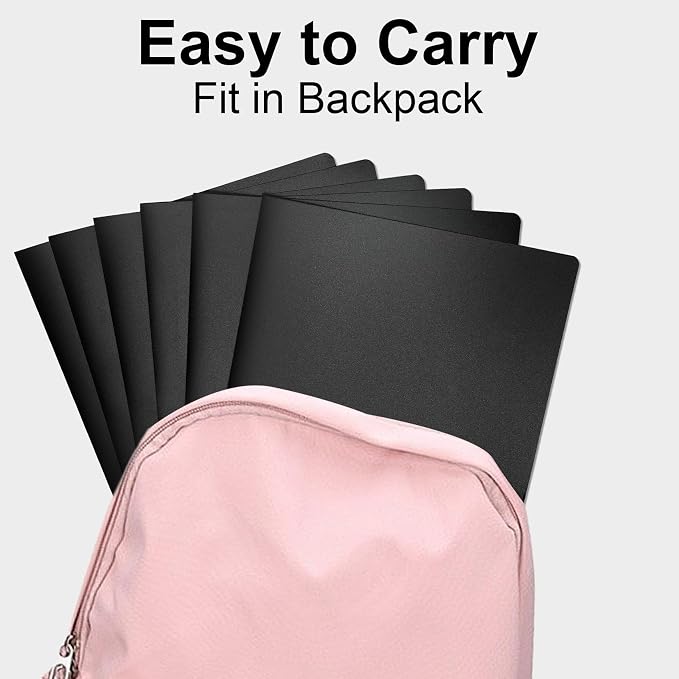 MystiCharm Folders with Pockets Back to School Supplies for Students Teachers 6 Pack 2 Pocket Black Plastic File Folders Bulk for Documents Homework Paper Resume Office School Supplies Accessories