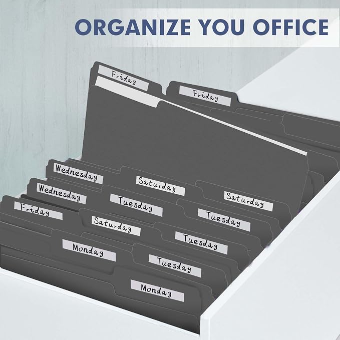 File Folder, PANDRI 120 Pack File Folder, 1/3 Cut Tab, Letter Size, Filing Folder for Office School Business, Dark Gray