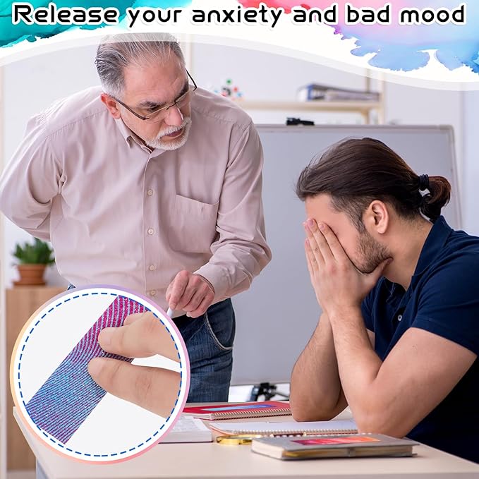 Gersoniel 36 Pcs Anxiety Sensory Stickers Strips Adhesive Textured Mental Health Calm Stickers Mindfulness Fidget Decals Stress Anxiety Relief Items for Therapy Office Desk(Mixed Style)