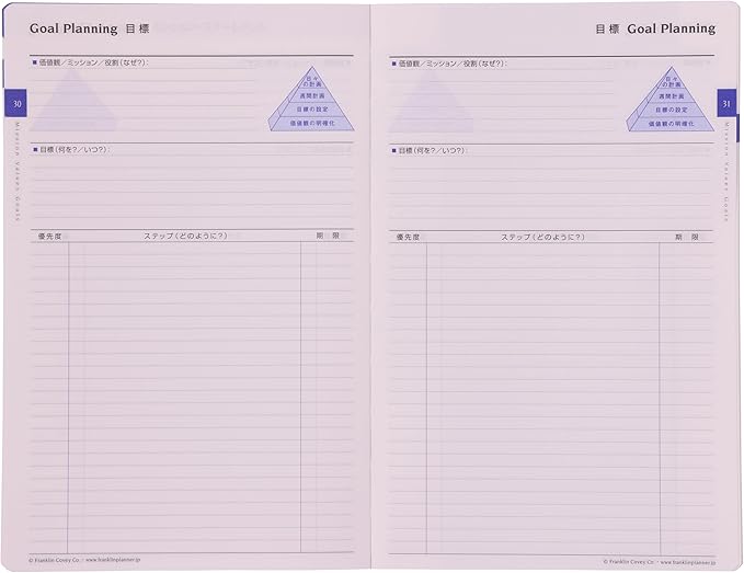 B6 Franklin Planner Organizer, One Page Per Day Leather, Starts January 2025, Black 86310