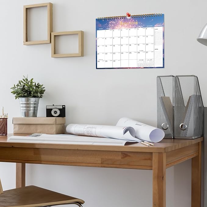 2026-2027 Wall Calendar - Includes January 2026 to June 2027, 18-Month Paper Wall Calendar 11 x 8.5 Inches.Thick Paper with Julian Dates and Block for New Year and Christmas Holidays To-dos & Notes (H)