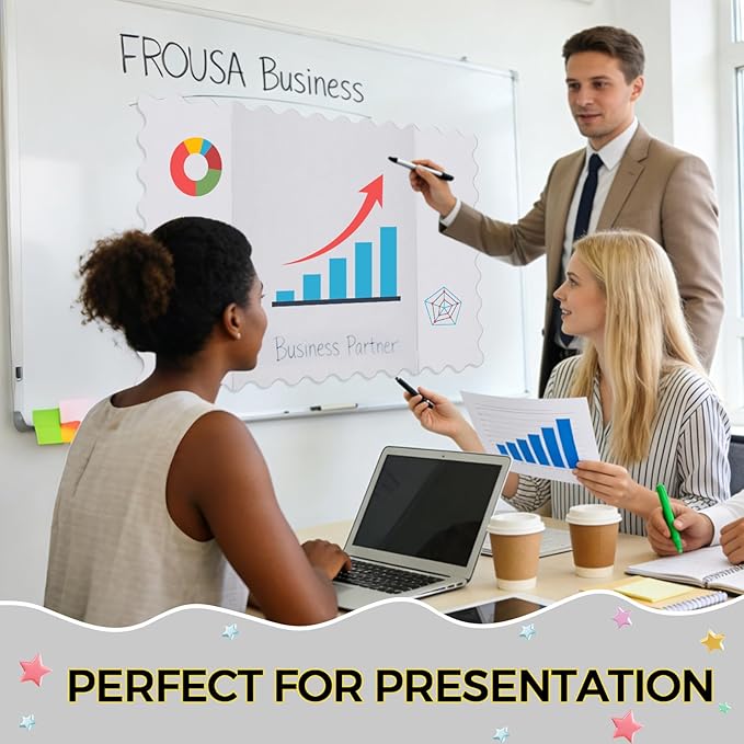 Mooliwe 4 Pack 24" x 16" Trifold Poster Board Black White Corrugated Scalloped 3 Fold Small Display Boards Foldable Business Paper Board for Presentation Science Fairs Event School Projects